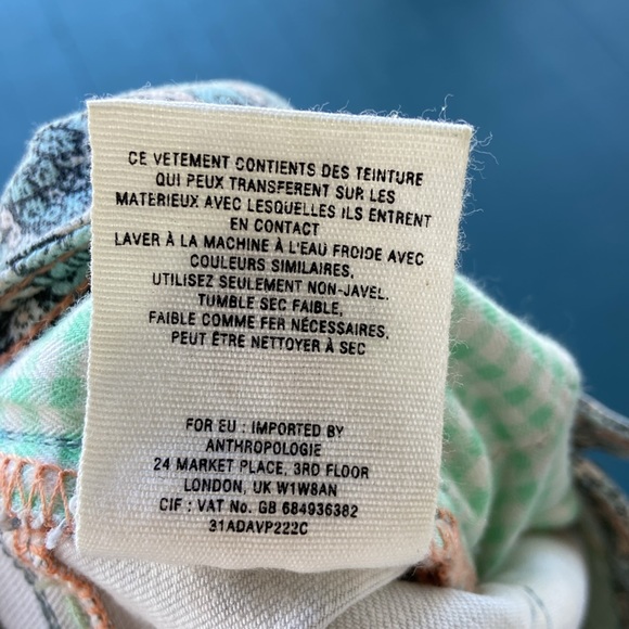 Pilcro and the letterpress (Anthropologie)floral‎ denim pants. Size 28 - Picture 6 of 6